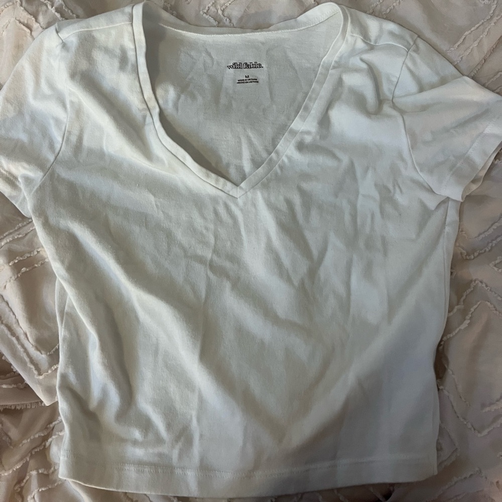 Wild Fable Basic White Crop Tee